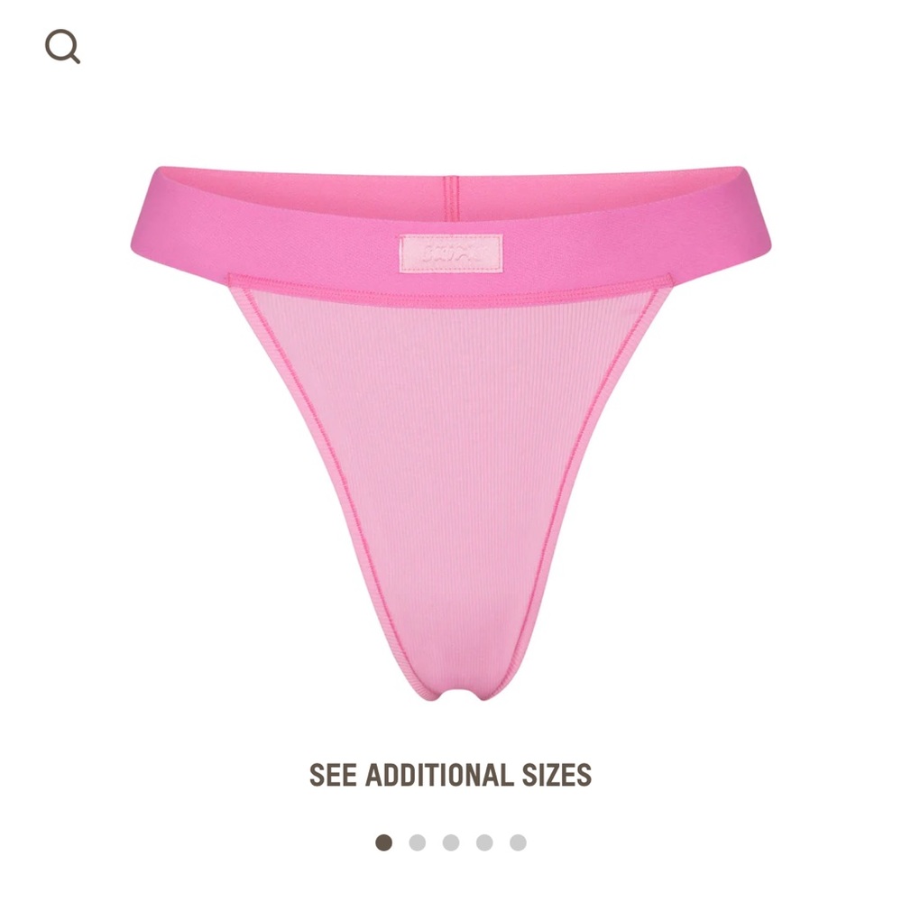 Skims bubblegum cotton rib thong